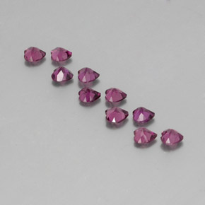 Gemas de granate rodolita rojo natural de  ct, forma de corazón, VVS-VS
