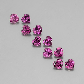Gemas de granate rodolita rojo natural de  ct, forma de corazón, VVS-VS
