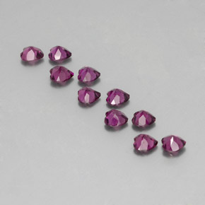 Gemas de granate rodolita rojo natural de  ct, forma de corazón, VVS-VS