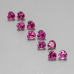 Gemas de granate rodolita púrpura natural de 2,84 ct, forma de corazón, VVS-VS