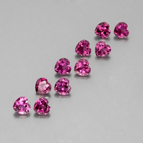 Gemas de granate rodolita púrpura natural de 2,84 ct, forma de corazón, VVS-VS
