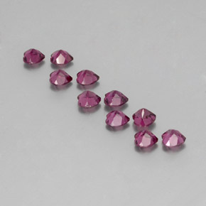 Gemas de granate rodolita púrpura natural de 2,84 ct, forma de corazón, VVS-VS