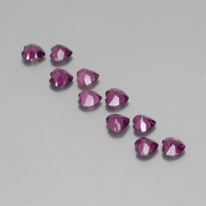 Gemas de granate rodolita púrpura natural de 2,57 ct, forma de corazón, VS
