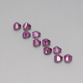 Gemas de granate rodolita rojo natural de 3,49 ct, forma de corazón, VS