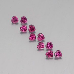 Gemas de granate rodolita rojo natural de 3,22 ct, forma de corazón, VS
