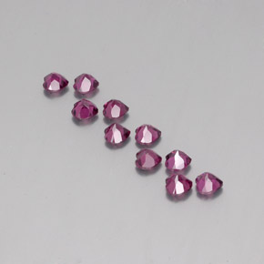 Gemas de granate rodolita rojo natural de 3,22 ct, forma de corazón, VS