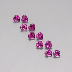 Gemas de Granate rodolita Púrpura rosado natural de 2.83 ct, Forma de corazón, VS