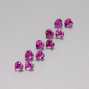 Gemas de Granate rodolita Púrpura rosado natural de 2.83 ct, Forma de corazón, VS