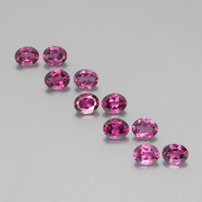 Gemas de granate rodolita rojo natural de 3,98 ct, corte óvalo, VS