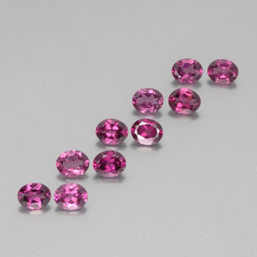 Gemas de granate rodolita rojo natural de 3,98 ct, corte óvalo, VS