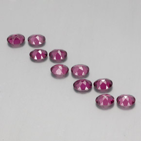 Gemas de Granate rodolita Púrpura medio natural de 4.43 ct, Corte Óvalo, VS