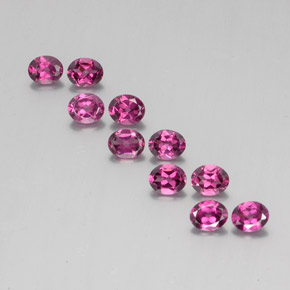 Gemas de granate rodolita rojo natural de 4,29 ct, corte óvalo, VS