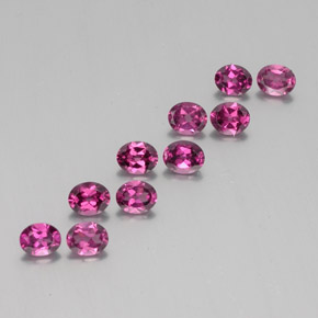Gemas de granate rodolita rojo natural de 4,12 ct, corte óvalo, VS