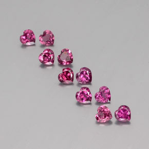 Gemas de granate rodolita rojo natural de  ct, forma de corazón, VVS-VS