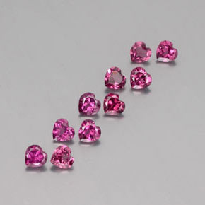 Gemas de granate rodolita rojo natural de  ct, forma de corazón, VVS-VS
