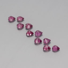 Gemas de granate rodolita rojo natural de  ct, forma de corazón, VVS-VS