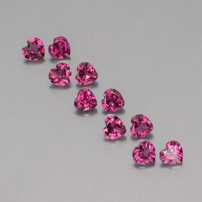 Gemas de granate rodolita rojo natural de  ct, forma de corazón, VVS-VS