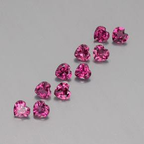 Gemas de granate rodolita rojo natural de  ct, forma de corazón, VVS-VS