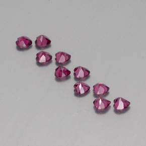 Gemas de granate rodolita rojo natural de  ct, forma de corazón, VVS-VS