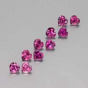 Gemas de granate rodolita rojo natural de  ct, forma de corazón, VVS-VS