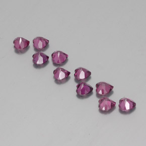Gemas de granate rodolita rojo natural de  ct, forma de corazón, VVS-VS