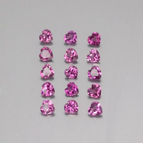 Gemas de granate rodolita púrpura natural de 3,54 ct, forma de corazón, VVS-VS