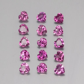 Gemas de granate rodolita púrpura natural de 3,54 ct, forma de corazón, VVS-VS