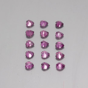 Gemas de granate rodolita púrpura natural de 3,54 ct, forma de corazón, VVS-VS