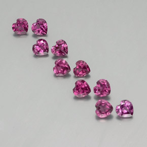 Gemas de granate rodolita púrpura natural de 2,81 ct, forma de corazón, VVS-VS