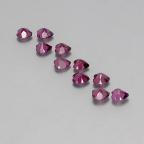 Gemas de granate rodolita púrpura natural de 2,81 ct, forma de corazón, VVS-VS