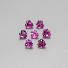 Gemas de granate rodolita rojo natural de  ct, forma de corazón, VVS-VS