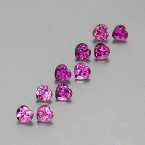 Gemas de granate rodolita rojo natural de  ct, forma de corazón, VVS-VS