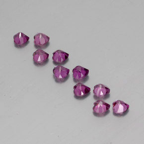Gemas de granate rodolita rojo natural de  ct, forma de corazón, VVS-VS
