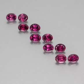 Gemas de granate rodolita rojo natural de 4,65 ct, corte óvalo, VS