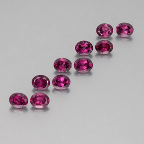 Gemas de granate rodolita rojo natural de 4,65 ct, corte óvalo, VS