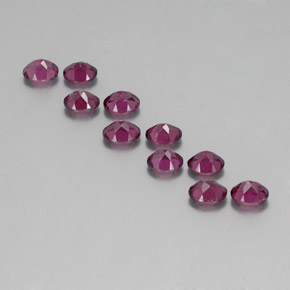Gemas de granate rodolita rojo natural de 4,65 ct, corte óvalo, VS
