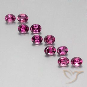 Gemas de Granate rodolita Rojo frambuesa natural de 4.57 ct, Ovalada, VS