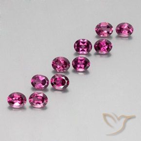 Gemas de Granate rodolita Rojo frambuesa natural de 4.57 ct, Ovalada, VS