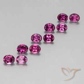 Gemas de Granate rodolita Rojo frambuesa natural de 4.73 ct, Ovalada, VS