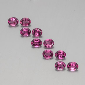 Gemas de granate rodolita rojo natural de 3,97 ct, corte óvalo, VS