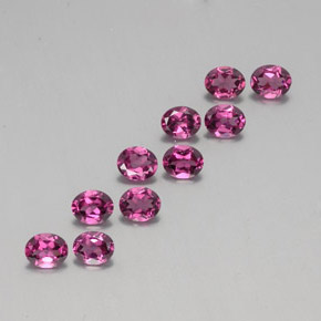 Gemas de granate rodolita rojo natural de 3,97 ct, corte óvalo, VS