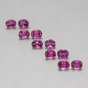 Gemas de granate rodolita rojo natural de 3,93 ct, corte óvalo, VS