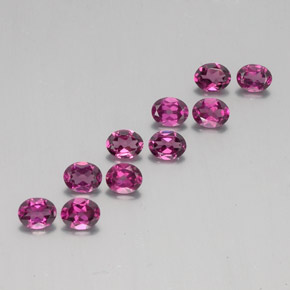 Gemas de granate rodolita rojo natural de 3,93 ct, corte óvalo, VS