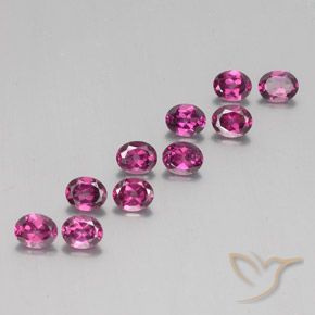 Gemas de Granate rodolita Púrpura medio natural de 4.33 ct, Ovalada, VS