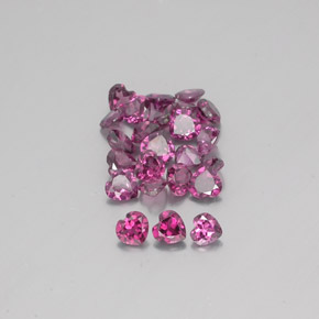Gemas de granate rodolita rojo natural de  ct, forma de corazón, VVS-VS