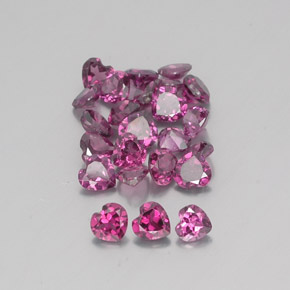 Gemas de granate rodolita rojo natural de  ct, forma de corazón, VVS-VS