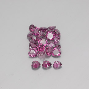 Gemas de granate rodolita rojo natural de  ct, forma de corazón, VVS-VS