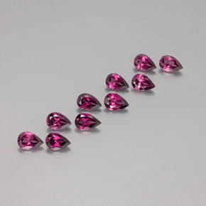 Gemas de granate rodolita rojo natural de  ct, en forma de pera, VS