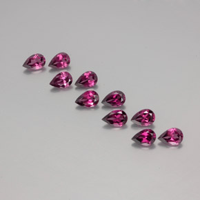 Gemas de granate rodolita rojo natural de  ct, en forma de pera, VS