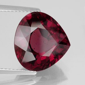 Granate rodolita rojo natural de 8,50 ct, en forma de pera, VS-SI